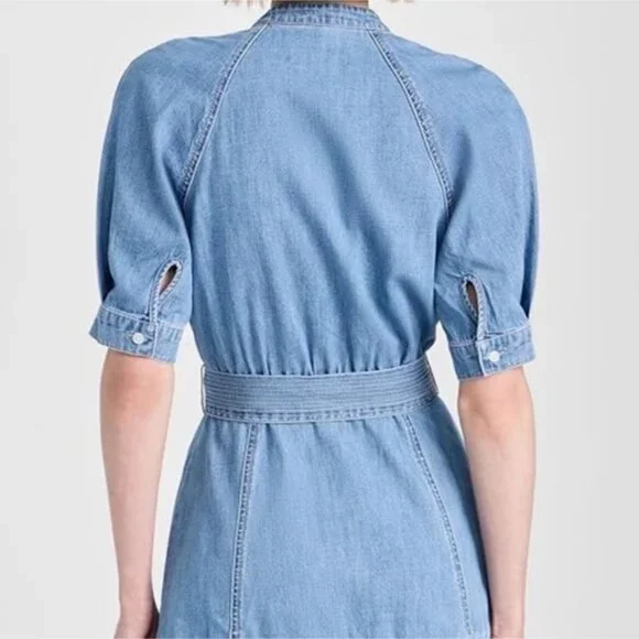 Veronica Beard Kanika Belted Denim Minidress in Iceberg - Small - Picture 4 of 16